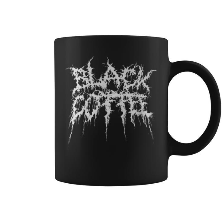 Black Coffee In Metal Band Logo Style Coffee Mug