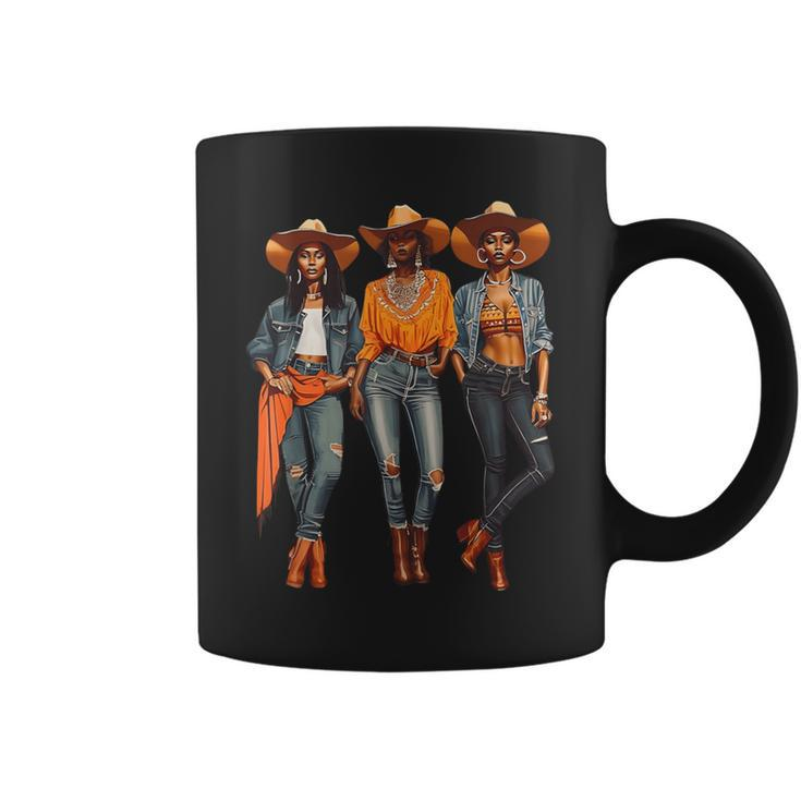 Black Cowgirl Western Rodeo Melanin Black History Texas Coffee Mug