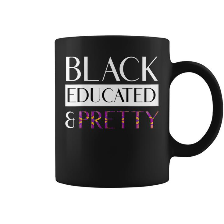 Black Educated And Pretty Kente Pattern West African Style Coffee Mug