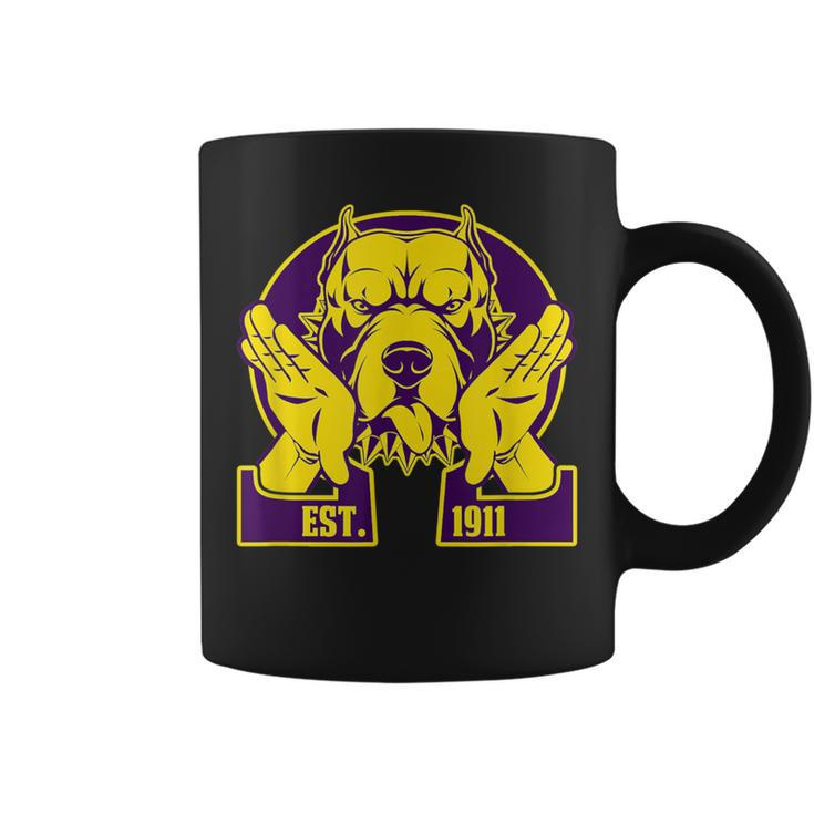 Black Fraternity Omega 1911 Bulldog Hand Sign Psi Purple Phi Coffee Mug