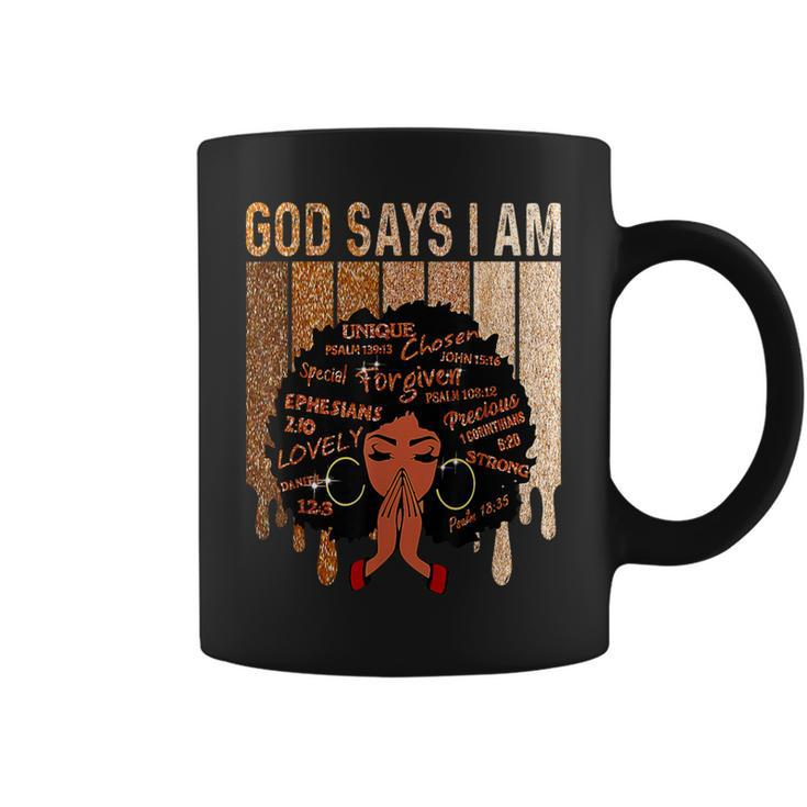 Black Girl Queen God Says I Am Melanin History Month Coffee Mug