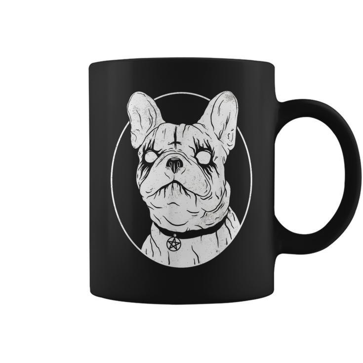 Black Metal French Bulldog Gothic Heavy Metal Dog Coffee Mug