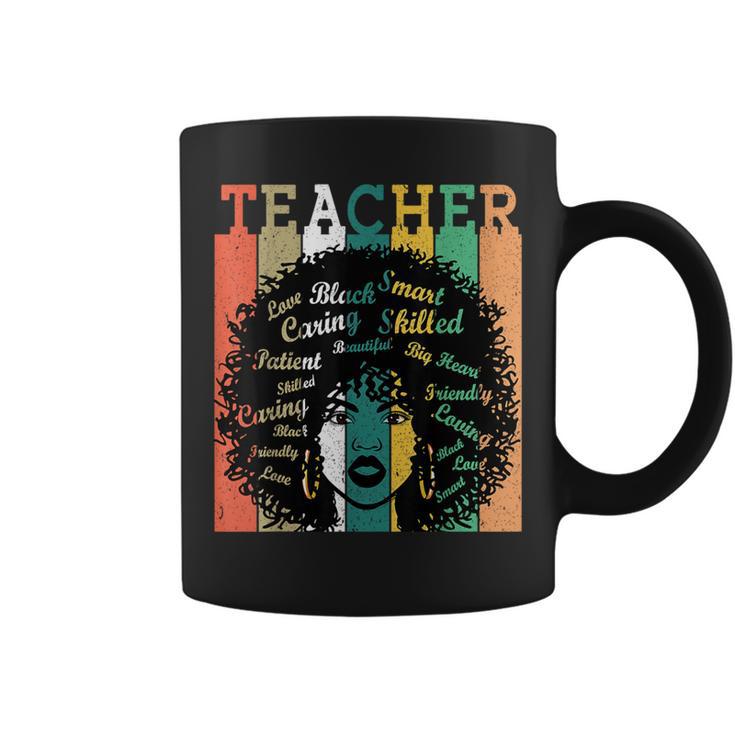 Black Teacher Afro Retro Black History Month Coffee Mug