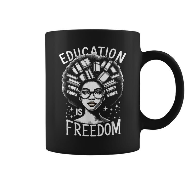 Black History Education Is Freedom Books Women Coffee Mug