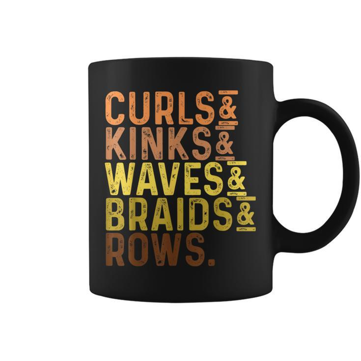 Black History Month Women's Curls Kinks Waves Braids Rows Coffee Mug