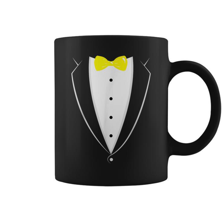 Black And White Tuxedo With Yellow Bow Tie Novelty T Coffee Mug