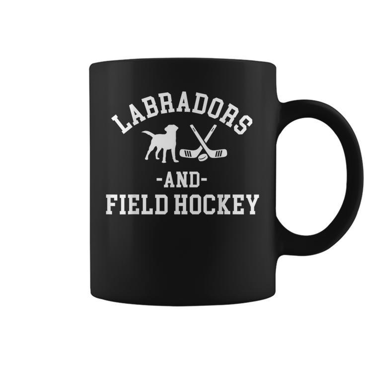Black Yellow Chocolate Lab Mom Dad And Field Hockey Labrador Coffee Mug