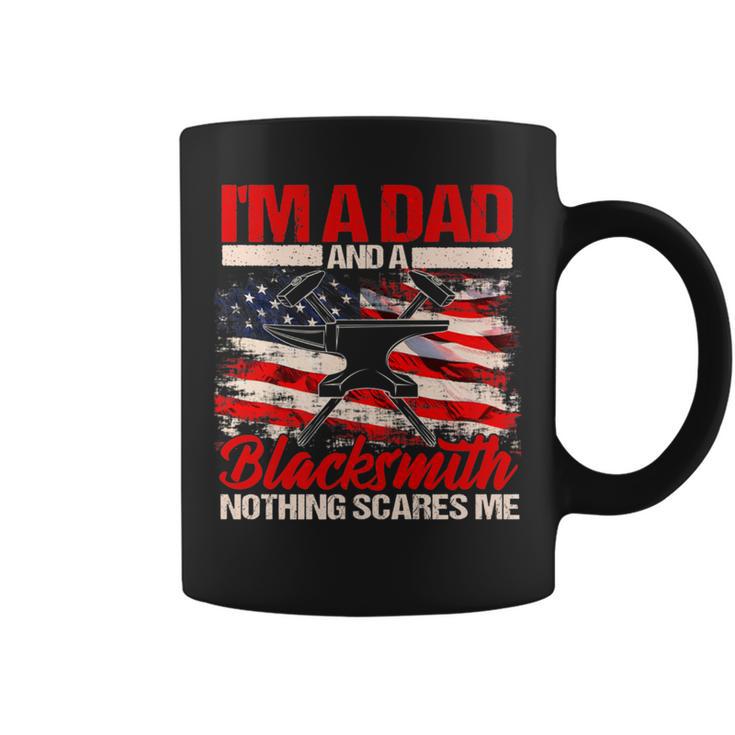 Blacksmith Dad American Flag Father's Day Blacksmithing Coffee Mug