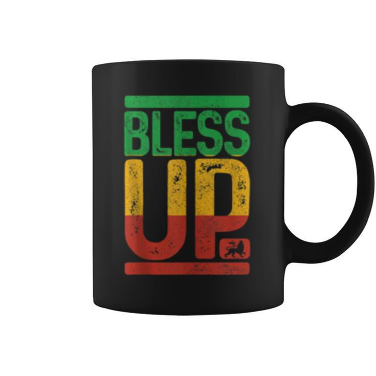Bless Up Reggae Music Rastafari Lion Of Judah Rasta Coffee Mug