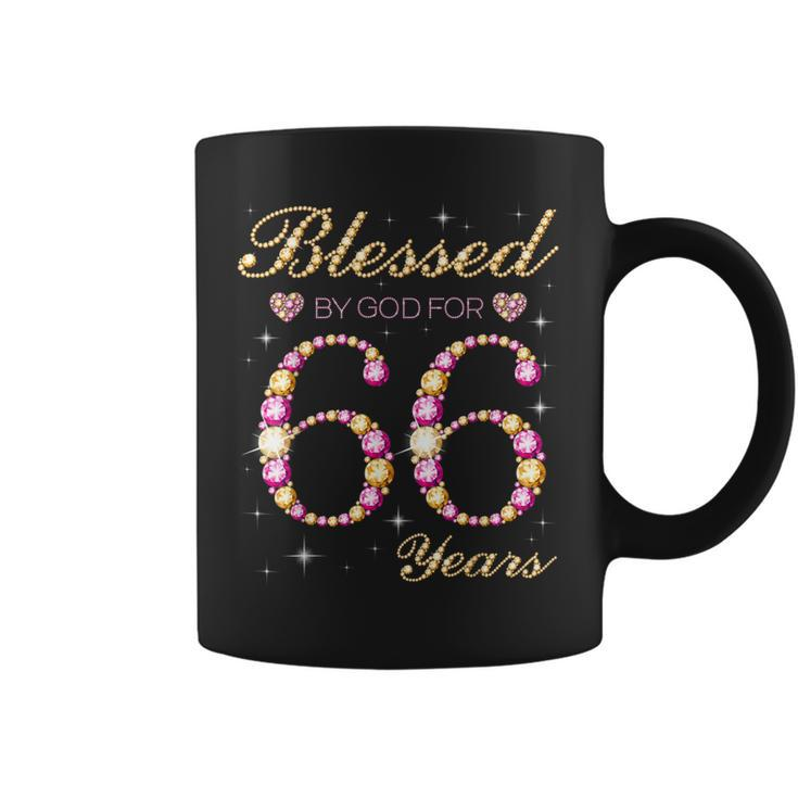 Blessed By God For 66 Years Old Birthday Party Coffee Mug