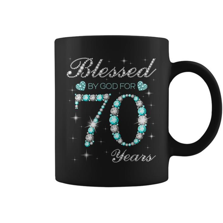 Blessed By God For 70 Years Old Woman 70Th Birthday Coffee Mug
