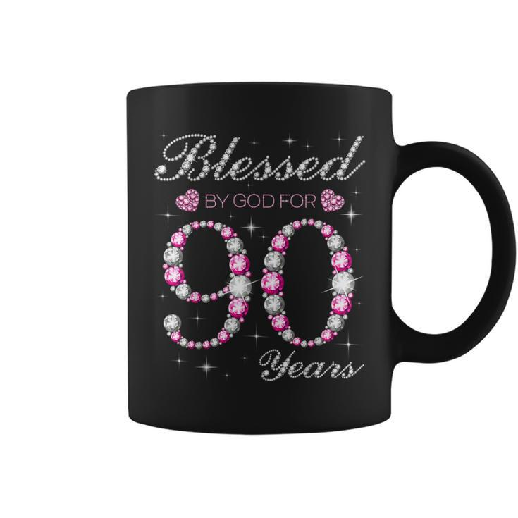 Blessed By God For 90 Years Old 90Th Birthday Party B-Day Coffee Mug