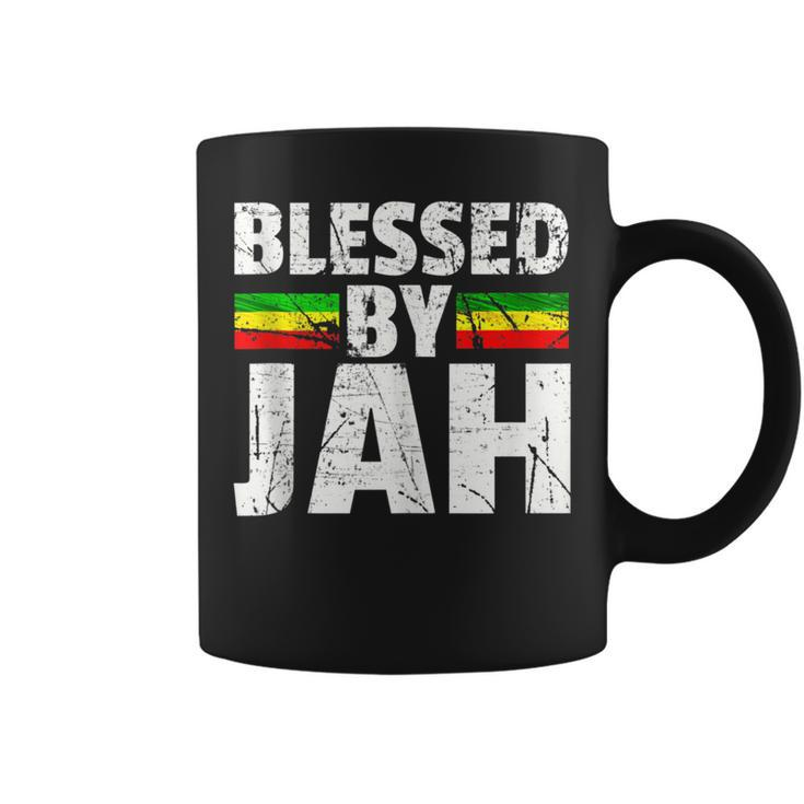 Blessed By Jah Rasta Reggae Graphic Jah Bless Print Coffee Mug