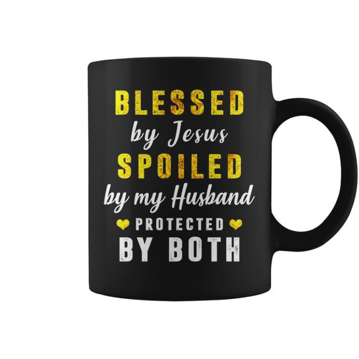 Blessed By Jesus Spoiled By My Husband Protected By Both Coffee Mug