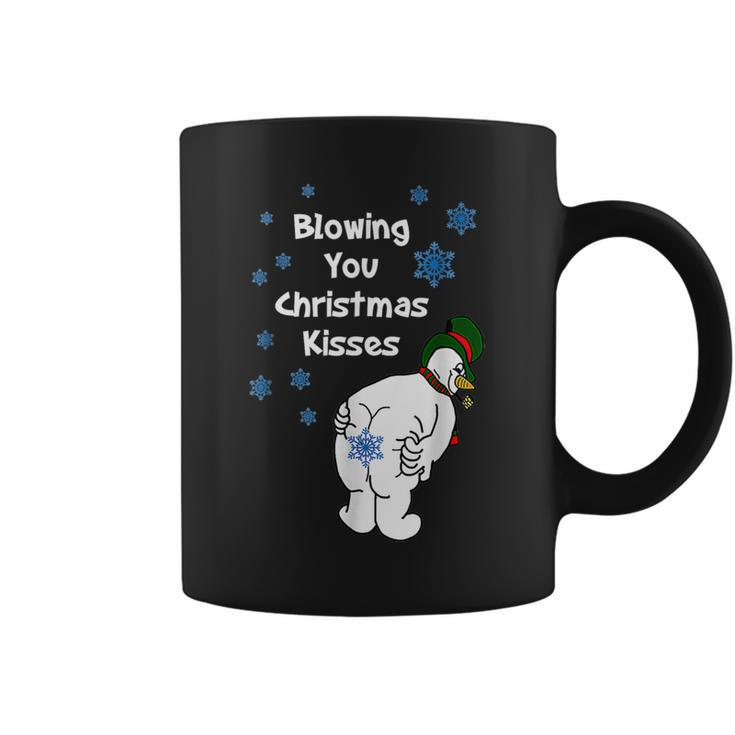 Blowing You Christmas Kisses Christmas Snowman Xmax Coffee Mug
