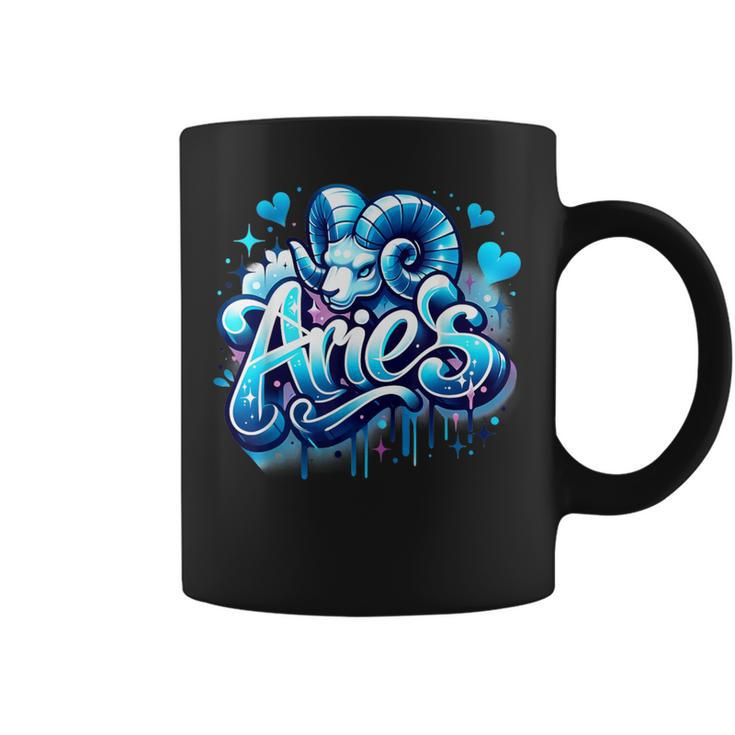 Blue Aries Zodiac Star Sign Coffee Mug