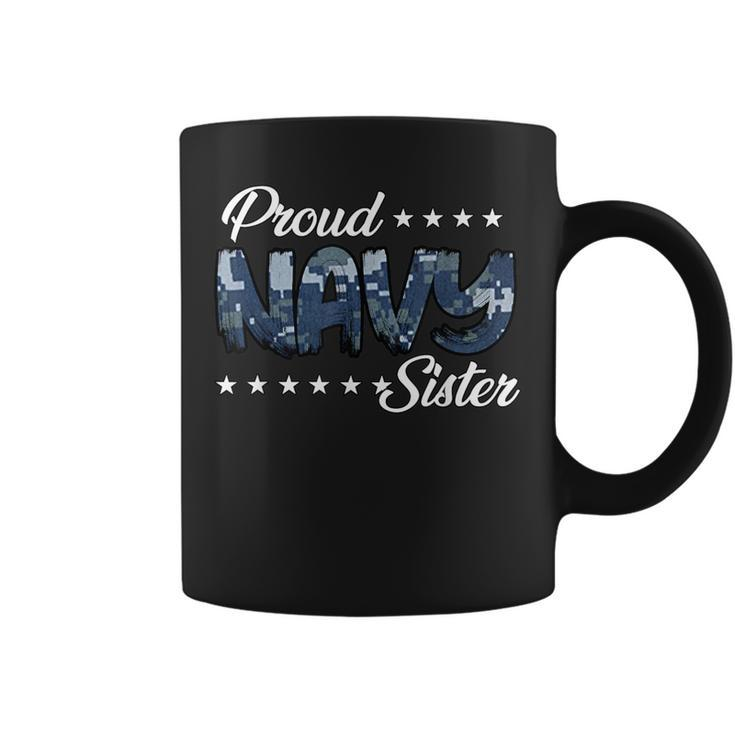 Blue Digital Bold Proud Navy Sister Coffee Mug