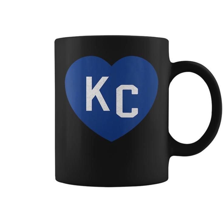 Blue Kc Heart Kc Kansas City Kc Love Blue Kc Hearts Blue Coffee Mug
