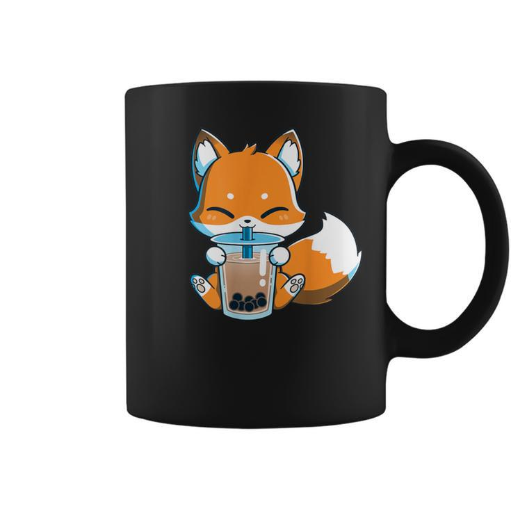 Boba Fox Drinking Cute Kawaii Japanese Foxy Anime Coffee Mug