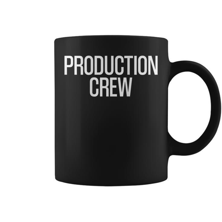 Bold Production Crew Text Print On Back Film Crew Coffee Mug