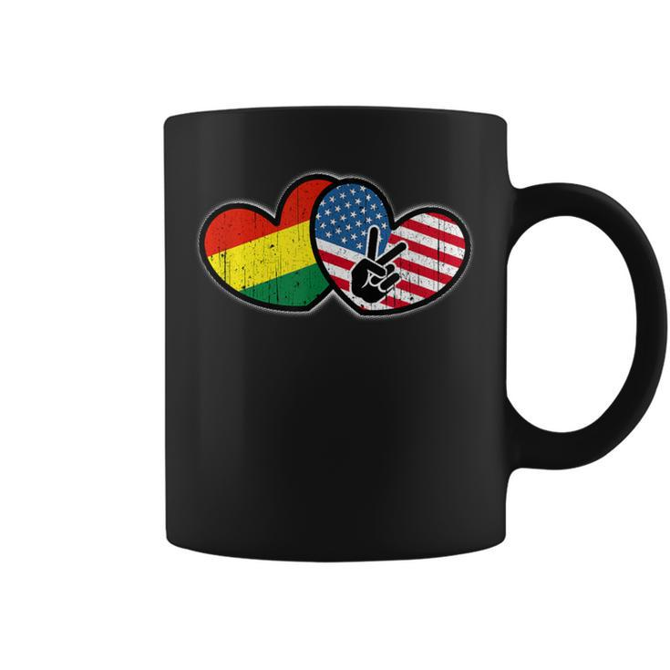 Bolivian American Heart And National Flags Coffee Mug
