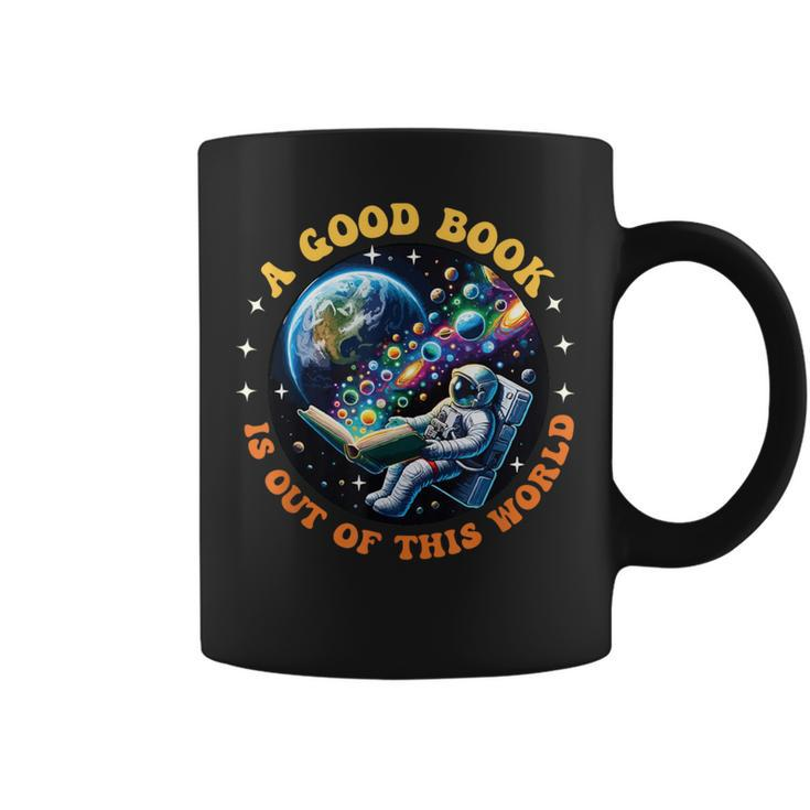 Book Space Astronaut Book Lover Reader Moon Space Bookworm Coffee Mug