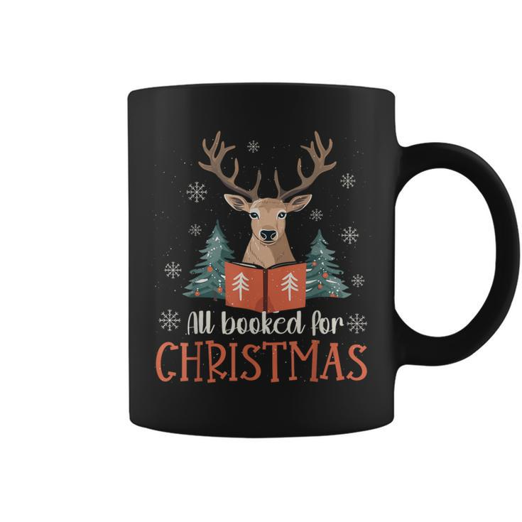 All Booked For Christmas Book Reindeer Christmas Coffee Mug