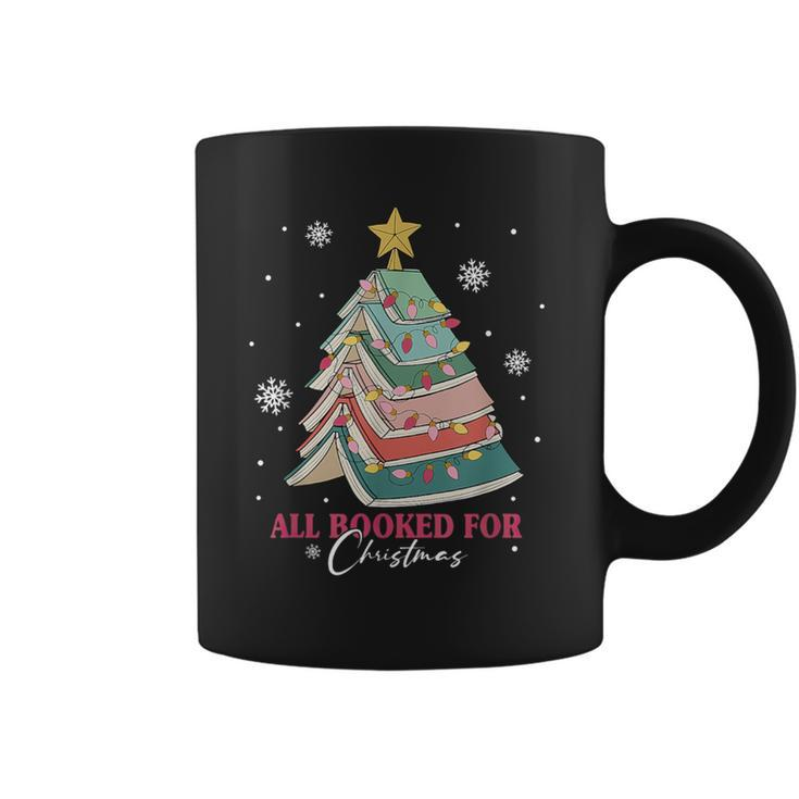 All Booked For Christmas Christmas Book Tree Teacher Coffee Mug