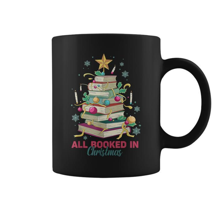 All Booked For Christmas Teachers Christmas Book Tree Coffee Mug