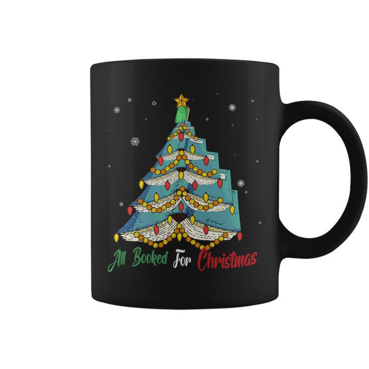 All Booked For Christmas Vintage Librarian Xmas Tree Light Coffee Mug