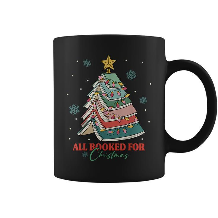 All Booked For Christmas Xmas Tree Holiday Pajamas Retro Coffee Mug