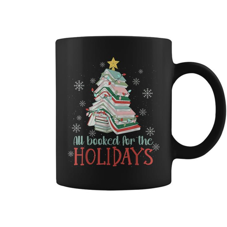 All Booked For The Holidays Book Christmas Tree Coffee Mug