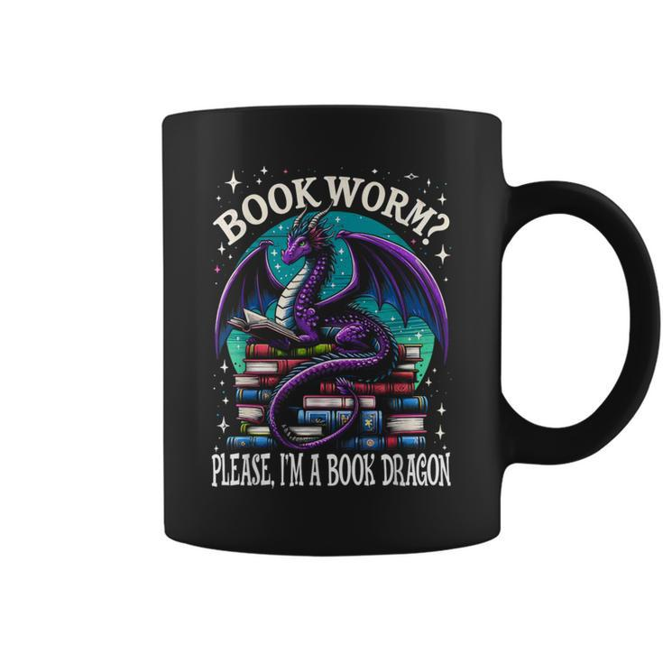 Bookworm Please I'm A Book Dragon Distressed Dragons Books Coffee Mug