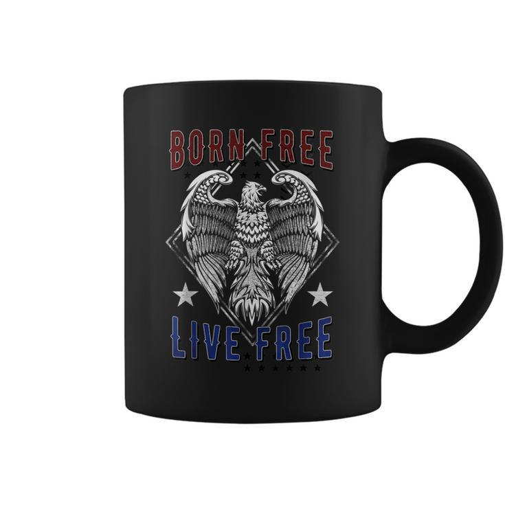 Born Free Live Free Eagle Wingspan Stamp Coffee Mug