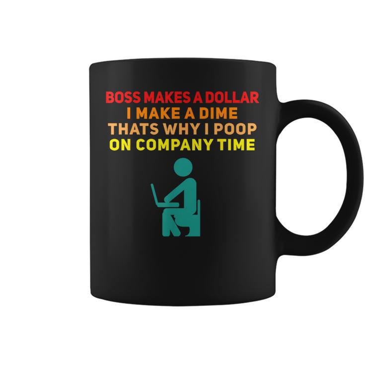 Boss Makes A Dollar I Make A Dime Work Coffee Mug