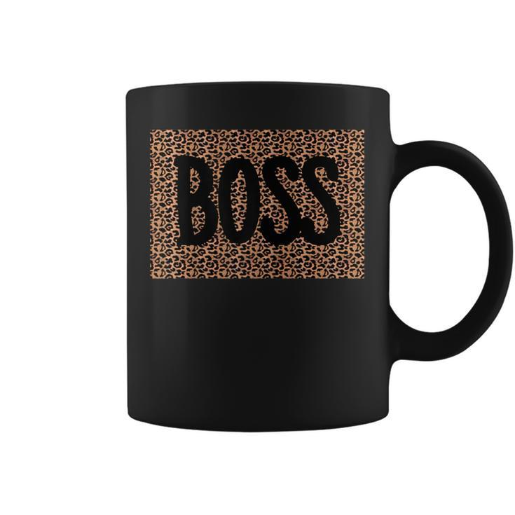 Boss Mom Leopard Print Matching Wife Mother Daughter Coffee Mug