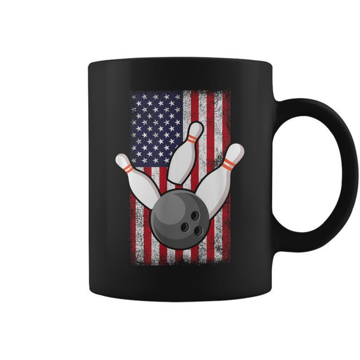 Bowling Bowler Usa American Flag Patriotic Coffee Mug