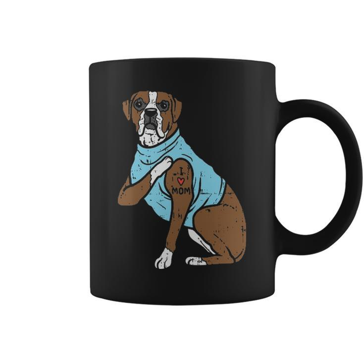Boxer I Love Mom Cute Animal Pet Dog Lover Girls Coffee Mug