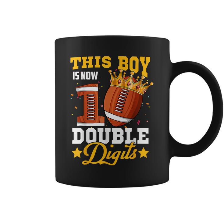 This Boy Now 10 Double Digits Football 10 Year Old Birthday Coffee Mug