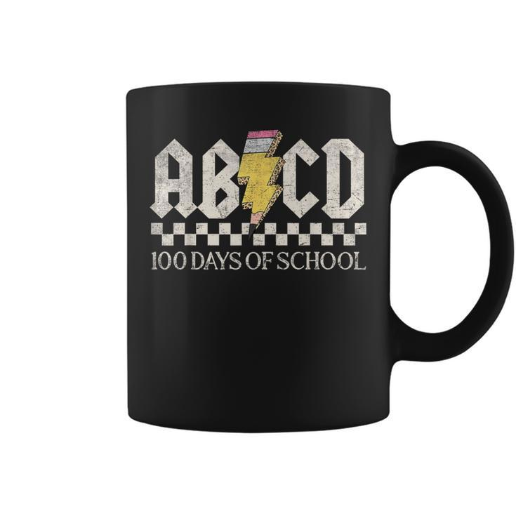 Boys Girls Teachers Rock 100 Days Of School Abcd 100Th Day Coffee Mug