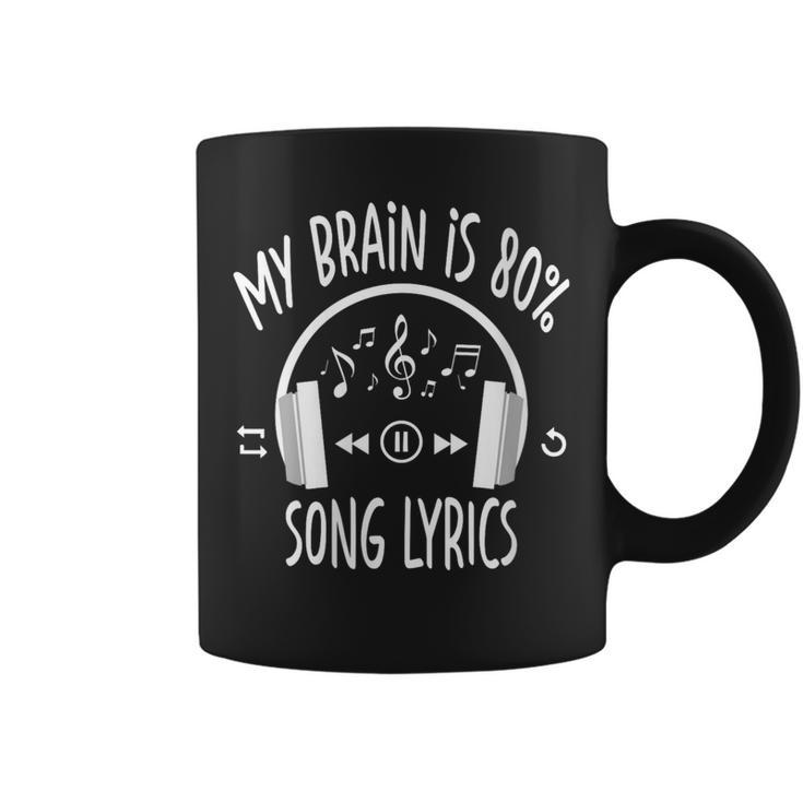 My Brain Is 80 Percent Song Lyrics Vintage Music Lover Coffee Mug