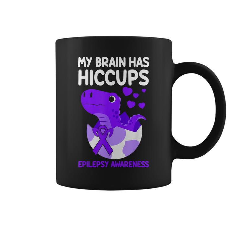 My Brain Has Hiccups Purple Ribbon Epilepsy Awareness Coffee Mug