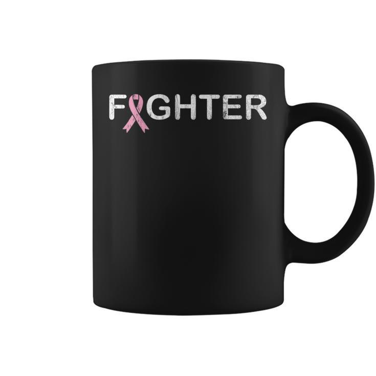 Breast Cancer Fighter World Cancer Day Pink Ribbon Coffee Mug
