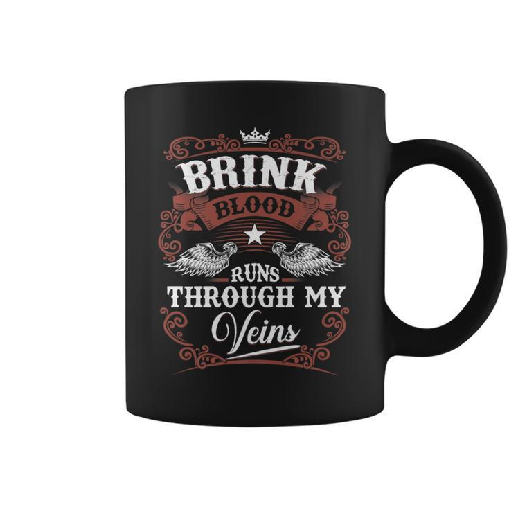 Brink Blood Runs Through My Veins Vintage Family Name Coffee Mug