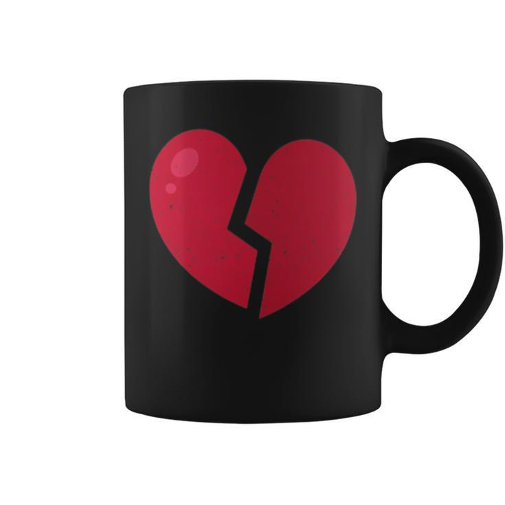 Broken Heart Anti Valentine's Day Distressed Heart Coffee Mug
