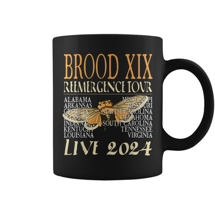 Brood Xix Reemergence Tour 2024 Periodical Cicada Concert Coffee Mug