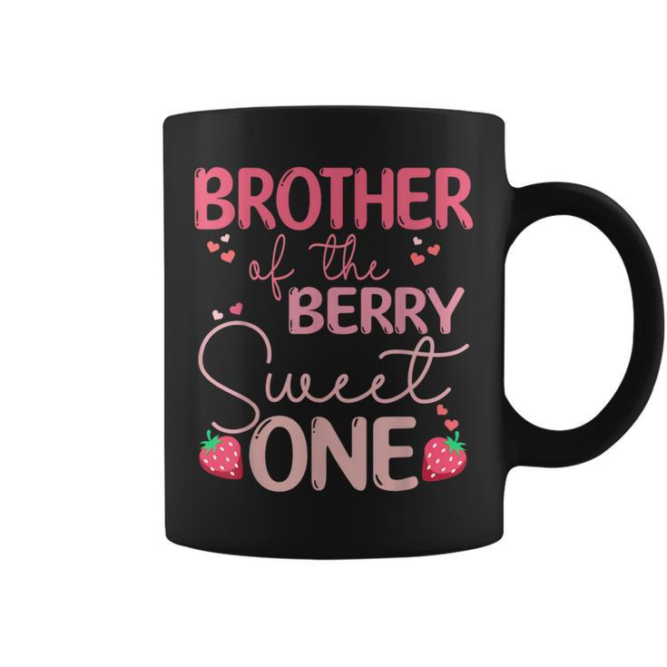 Brother Of The Berry Sweet One Strawberry First Birthday Coffee Mug