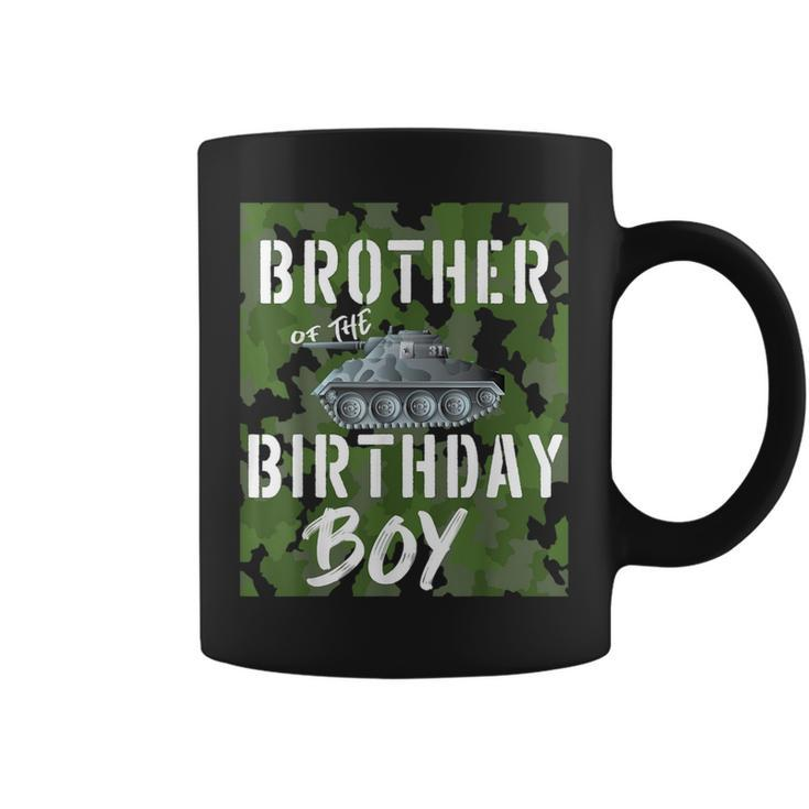 Brother Of The Birthday Boy Military Tank Matching Family Coffee Mug