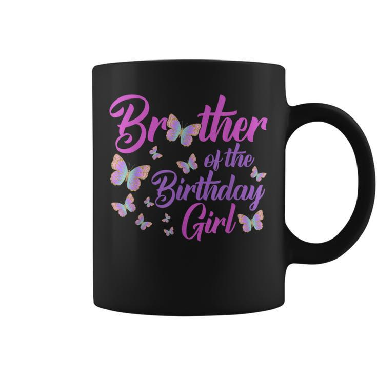 Brother Of The Birthday Girl Butterfly Big Bro Dad 1St Coffee Mug