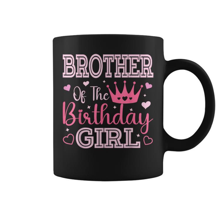 Brother Of The Birthday Girl Cute Pink Matching Family Party Coffee Mug